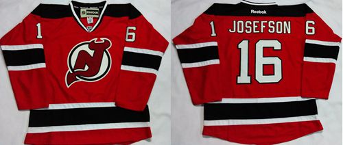 Devils #16 Jacob Josefson Red Home Stitched Jersey