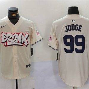 New York Yankees #99 Aaron Judge Cream Bronx Graffiti V2 Vapor Limited Stitched Jersey