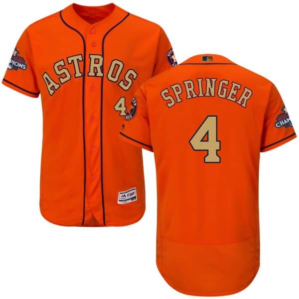 Houston Astros #4 George Springer Orange 2018 Gold Program Flexbase Stitched Jersey