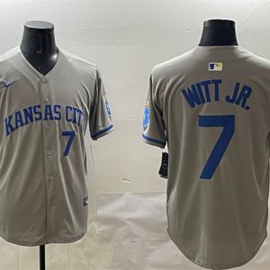 Kansas City Royals #7 Bobby Witt Jr. Gray 2024 Away Limited Stitched Jersey