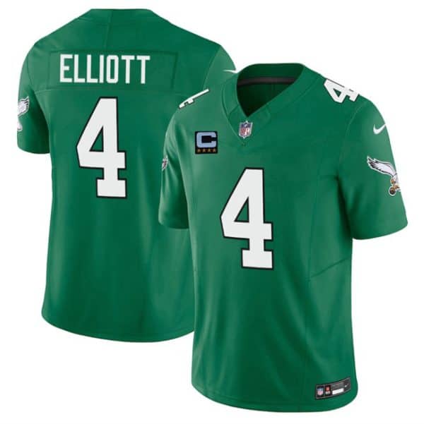 Philadelphia Eagles #4 Jake Elliott Kelly Green 2025 F.U.S.E. With 4-Star C Patch Vapor Untouchable Limited Throwback Stitched Jersey