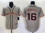 San Francisco Giants #16 Rafael Devers Gray Cool Base Stitched Jersey