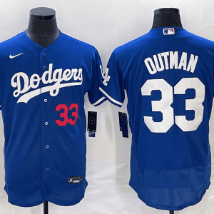 Los Angeles Dodgers #33 James Outman Blue Flex Base Stitched Jersey