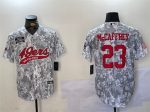 San Francisco 49ers #23 Christian McCaffrey 2024 Arctic Camo Salute To Service Stitched Jersey