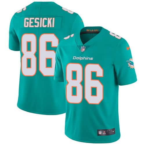 Miami Dolphins #86 Mike Gesicki Aqua Green Vapor Untouchable Limited Stitched Jersey