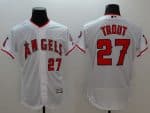 Angels Of Anaheim #27 Mike Trout White Flexbase Authentic Collection Stitched Jersey