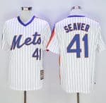 Mets #41 Tom Seaver White(Blue Strip) Cooperstown Stitched Jersey