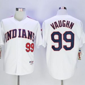 Indians #99 Ricky Vaughn White 1978 Turn Back The Clock Stitched Jersey