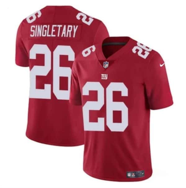 New York Giants #26 Devin Singletary Red Vapor Untouchable Limited Stitched Jersey