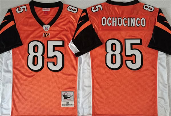 Cincinnati Bengals #85 Chad Ochocinco Orange Throwback Stitched Jersey