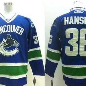 Canucks #36 Jannik Hansen Blue Stitched Jersey