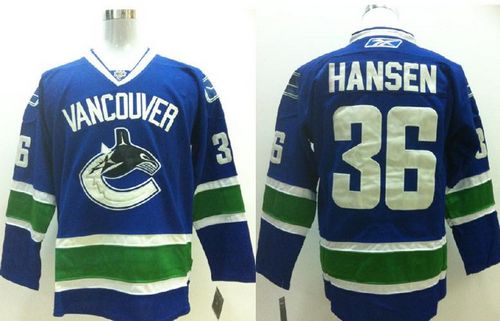 Canucks #36 Jannik Hansen Blue Stitched Jersey
