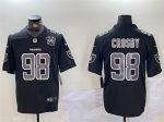 Las Vegas Raiders #98 Maxx Crosby Black With 65th Anniversary Patch Vapor Limited Stitched Jersey