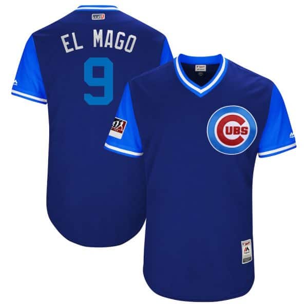 Chicago Cubs #9 Javier Baez "El Mago" Majestic Royal Light Blue 2018 Players' Weekend Jersey