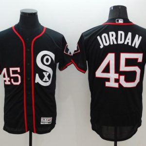 White Sox #45 Michael Jordan Black New Flexbase Authentic Collection Stitched Jersey