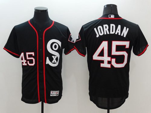 White Sox #45 Michael Jordan Black New Flexbase Authentic Collection Stitched Jersey