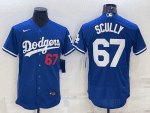 Los Angeles Dodgers #67 Vin Scully Blue Flex Base Stitched Jersey