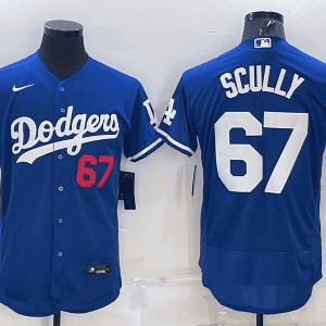 Los Angeles Dodgers #67 Vin Scully Blue Flex Base Stitched Jersey