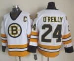 Bruins #24 Terry O'Reilly White Yellow CCM Throwback Stitched Jersey