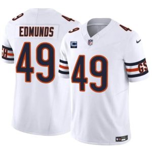 Chicago Bears #49 Tremaine Edmunds White 2024 F.U.S.E. With 2-Star C Patch Vapor Untouchable Limited Stitched Jersey