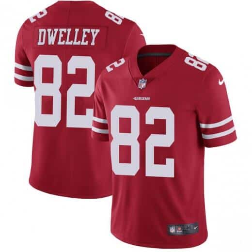 San Francisco 49ers #82 Ross Dwelley Red Vapor Untouchable Limited Stitched Jersey