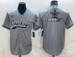 Dallas Cowboys Gray Team Big Logo With Patch Cool Base Stitched Jersey