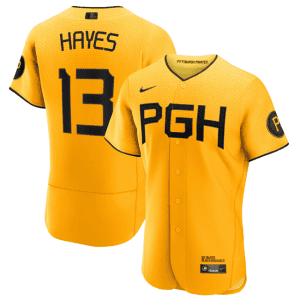 Pittsburgh Pirates #13 Ke'Bryan Hayes Gold 2023 City Connect Flex Base Stitched Jersey