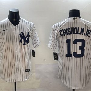 New York Yankees #13 Jazz Chisholm Jr. White Cool Base Stitched Jersey