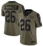 New York Giants #26 Saquon Barkley 2021 Olive Salute To Service Limited Stitched Jersey
