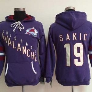 Colorado Avalanche #19 Joe Sakic Purple Old Time Heidi NHL Hoodie