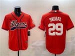 Detroit Tigers #29 Tarik Skubal Orange With Patch Cool Base Stitched Jersey