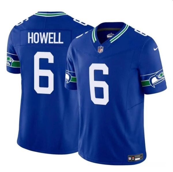 Seattle Seahawks #6 Sam Howell Royal 2023 F.U.S.E. Vapor Throwback Limited Stitched Jersey