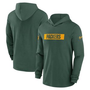 Green Bay Packers Green Sideline Performance Hoodie