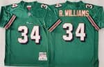 Miami Dolphins #34 Ricky Williams Aqua Throwback Stitched Football Jersey