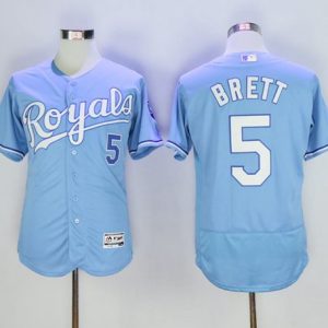 Royals #5 George Brett Light Blue Flexbase Authentic Collection Stitched Jersey