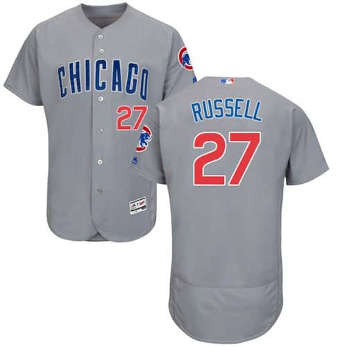 Cubs #27 Addison Russell Grey Flexbase Authentic Collection Road Stitched Jersey