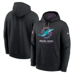 Miami Dolphins Black 2024 Crucial Catch Club Pullover Hoodie