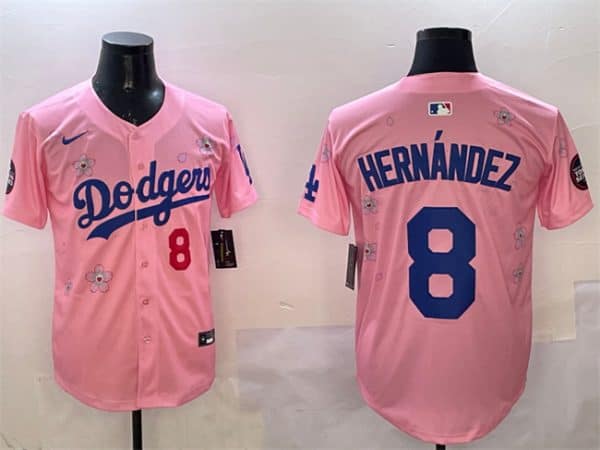 Los Angeles Dodgers #8 Enrique Hernandez Pink 2025 Tokyo Series Limited Stitched Jersey
