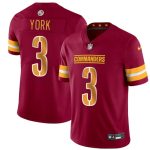 Washington Commanders #3 Cade York Burgundy 2024 Vapor Limited Stitched Jersey