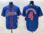 Chicago Cubs #4 Pete Crow-Armstrong Royal Cool Base Stitched Jersey