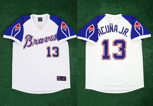 Atlanta Braves #13 Ronald Acuna Jr. Cool Base Throwback Stitched Jersey