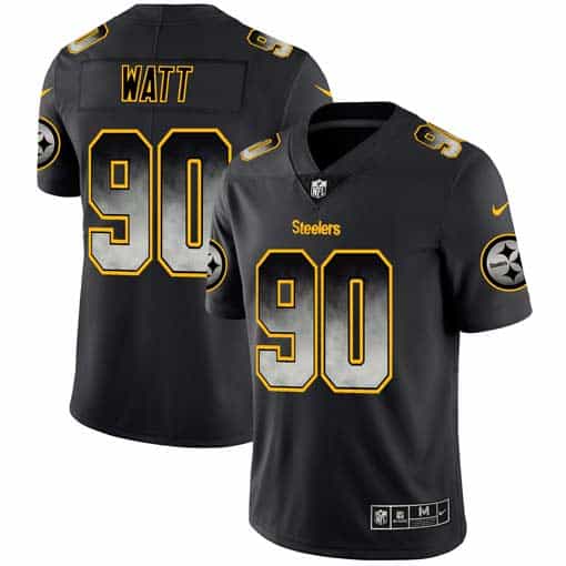 Pittsburgh Steelers #90T. J. Watt 2019 Black Smoke Fashion Limited Stitched Jersey