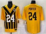Pittsburgh Steelers #24 Joey Porter Jr. Gold 1933 Throwback Alternate Football Stitched Game Jersey
