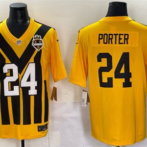 Pittsburgh Steelers #24 Joey Porter Jr. Gold 1933 Throwback Alternate Football Stitched Game Jersey
