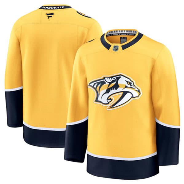 Nashville Predators Blank Gold 2024-25 Home Stitched Jersey