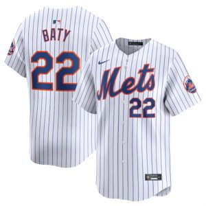 New York Mets #22 Brett Baty White 2024 Home Limited Stitched Jersey