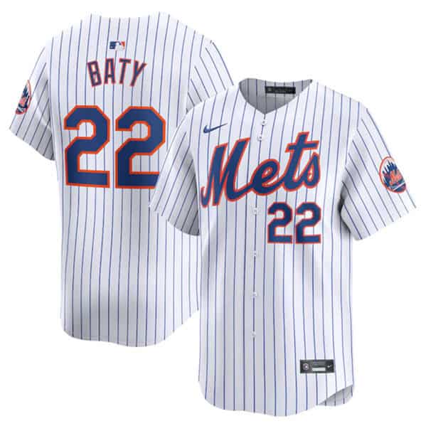 New York Mets #22 Brett Baty White 2024 Home Limited Stitched Jersey