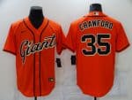 San Francisco Giants #35 Brandon Crawford Orange Cool Base Stitched Jersey