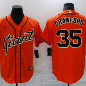 San Francisco Giants #35 Brandon Crawford Orange Cool Base Stitched Jersey