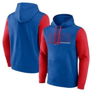 Buffalo Bills Royal Red Outline Pullover Hoodie
